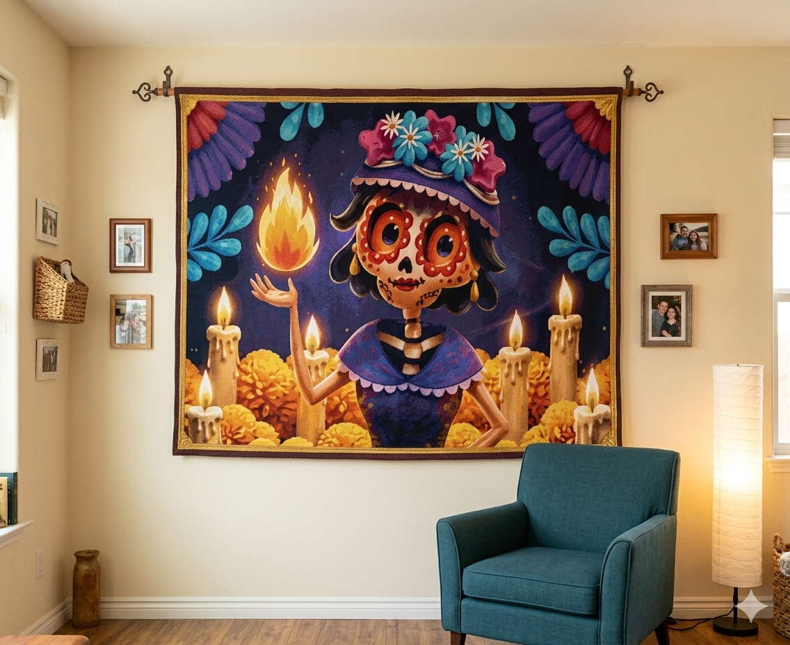 TELON HALLOWEEN DIA DE MUERTOS 200X250CM MOD.4