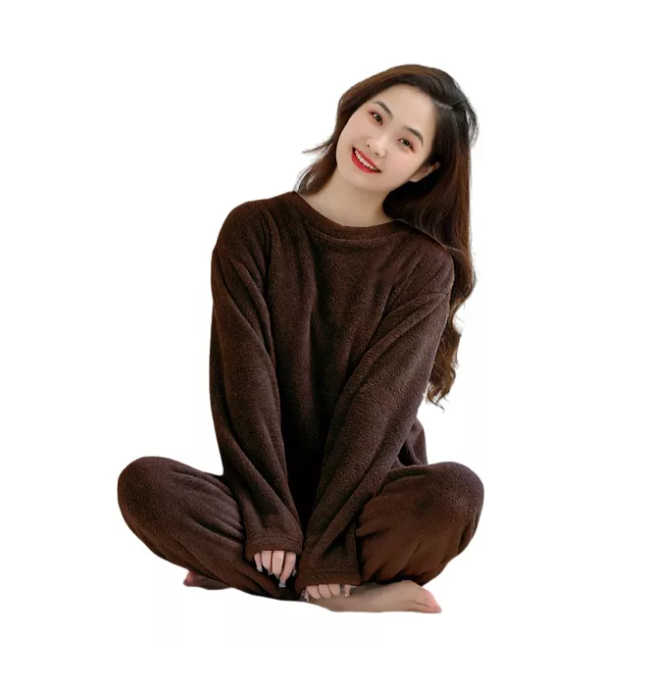 PIJAMA POLAR LISA ADULTOS TEDDY CAFE OSCURO