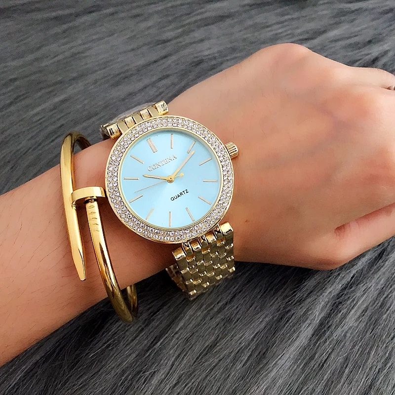 RELOJ CONTENA ACERO INOXIDABLE DORADO
