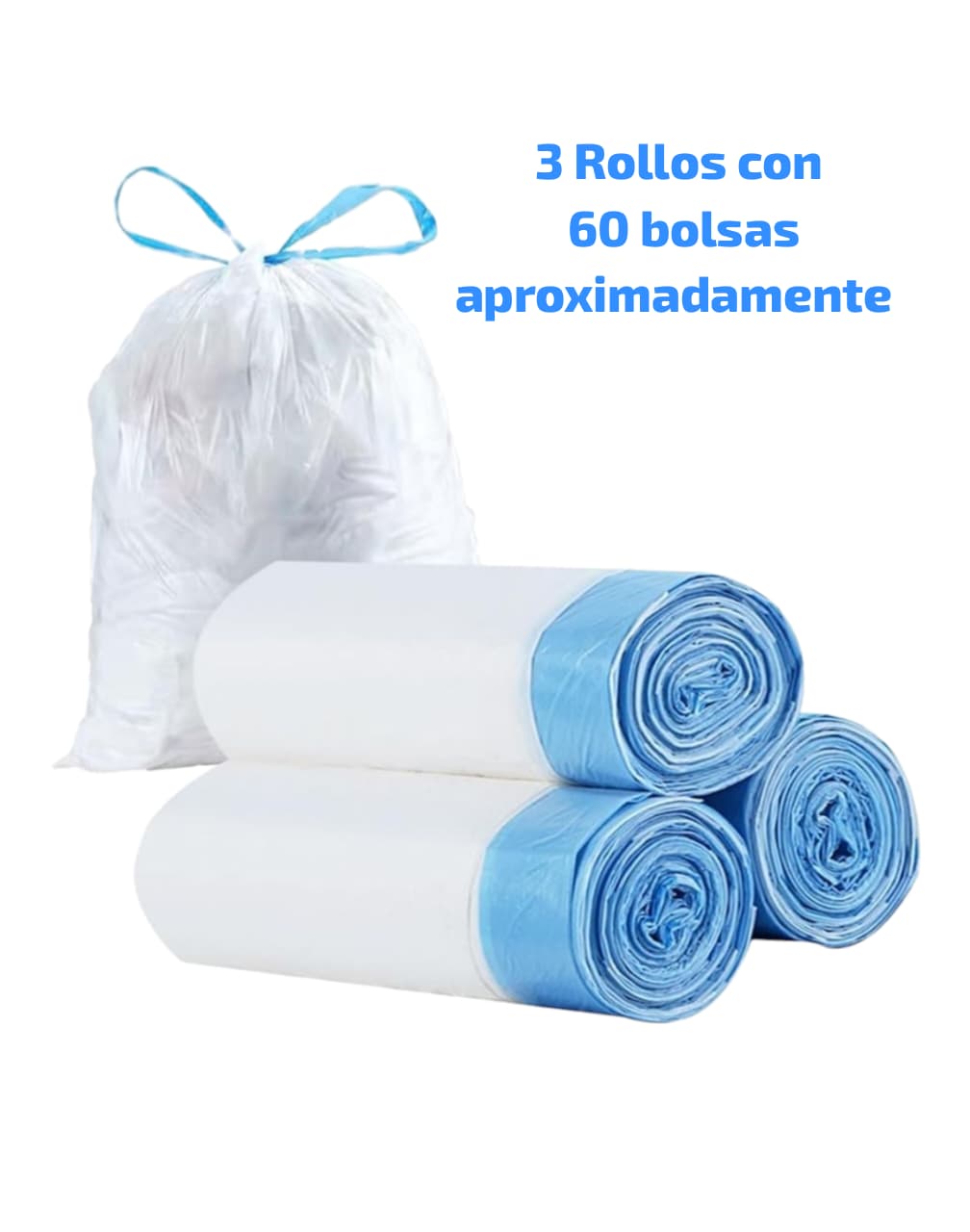 SET 3 ROLLO DE BOLSA DESECHABLE 45X50