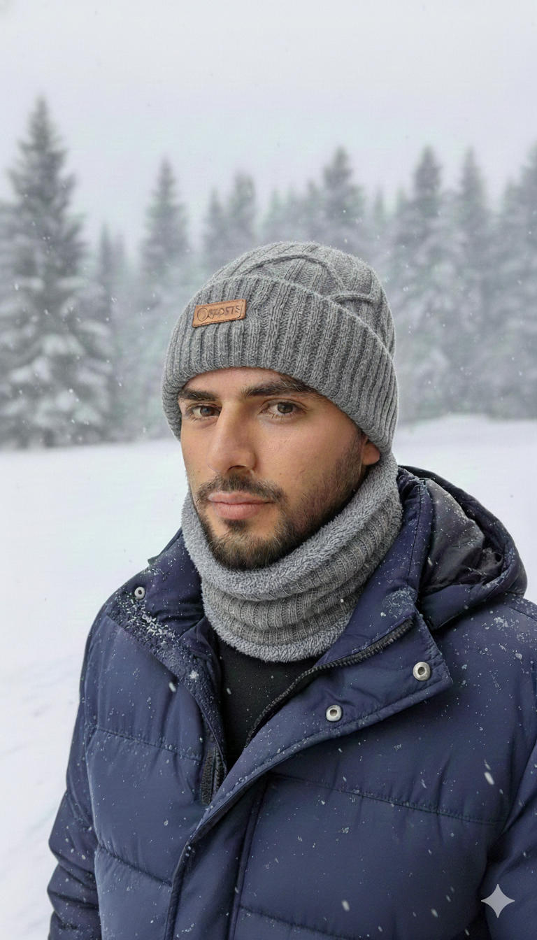 SET GORRO Y BUFANDA SPORT UNISEX GRIS