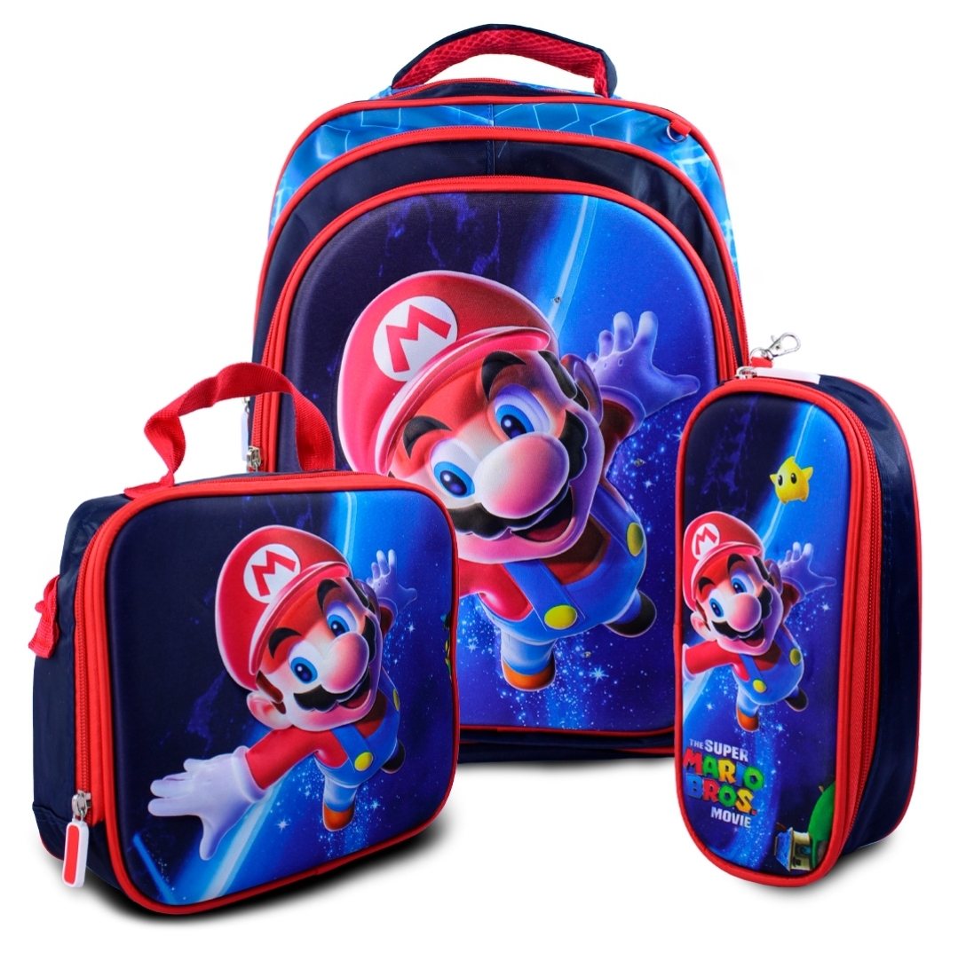 MOCHILA COMBO ESCOLAR #299 MARIO GALAXY