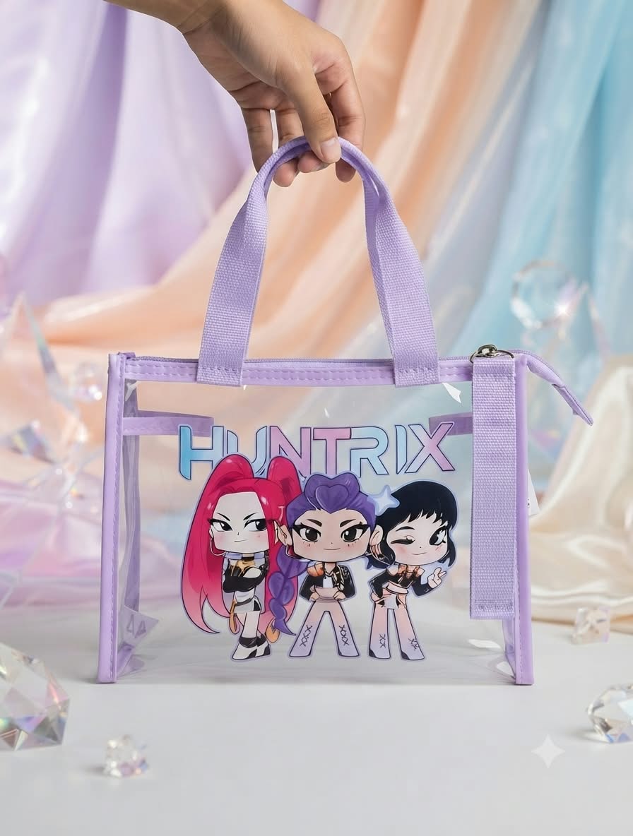 BOLSA TRANSPARENTE GUERRERAS KPOP LILA