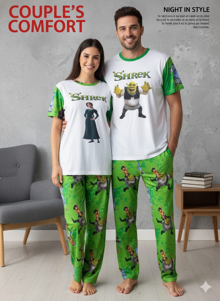 DUO PIJAMAS PAREJAS SHREK BRUSH