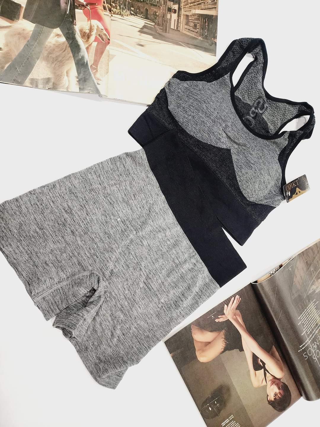 TOP Y SHORT SPORT NEGRO