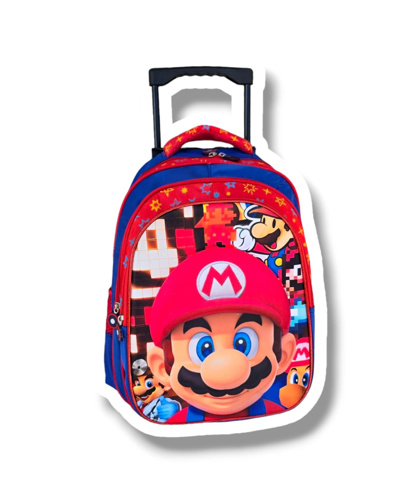 CARRITO ATORNILLADO CON MOCHILA MARIO BROS