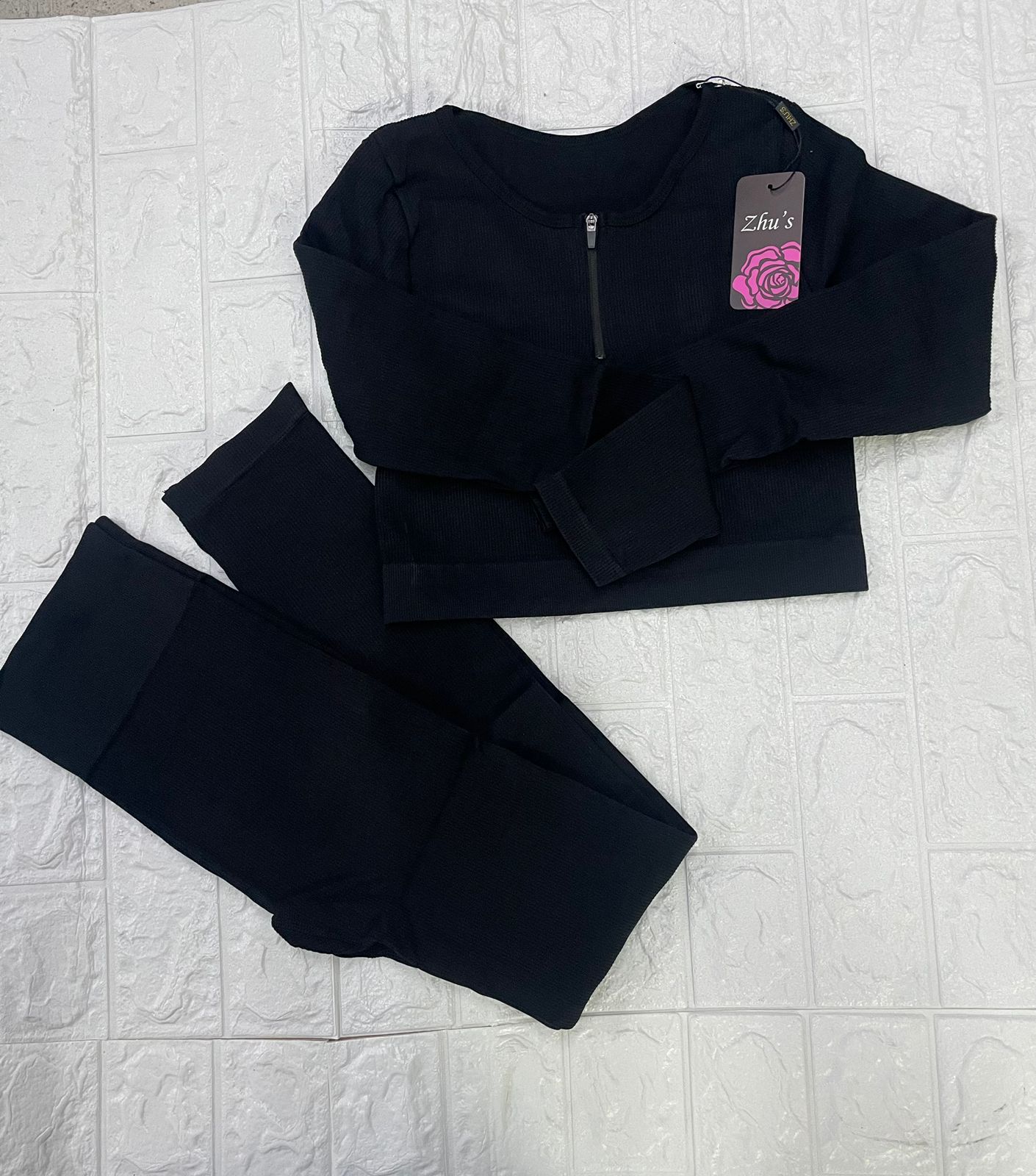 CONJUNTO 2PZ DAMA LYCRA ZHU NEGRO L