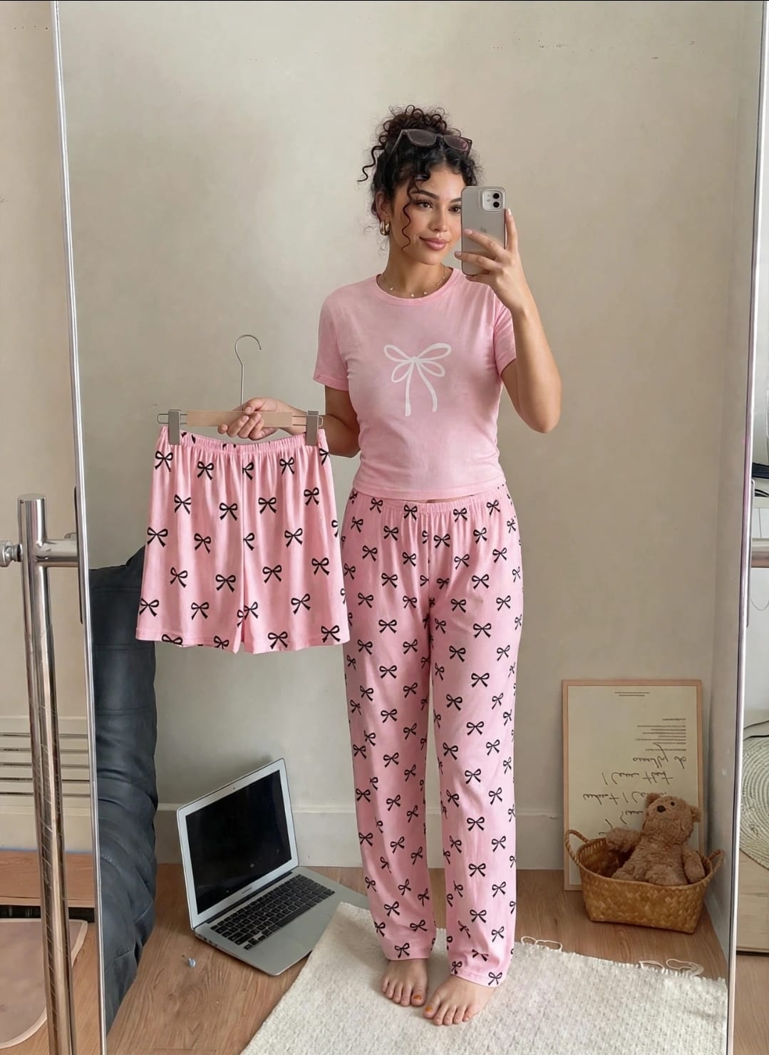 CONJUNTO PIJAMA 3PZ BATTER DAYS/MOÑO BLANCO