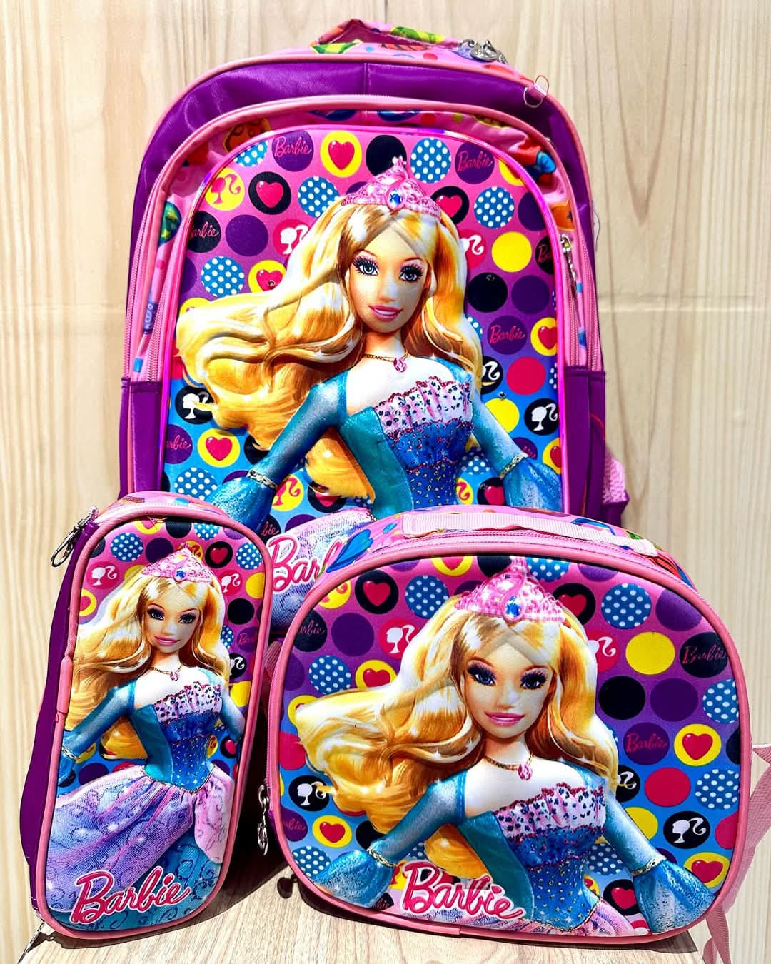 MOCHILA COMBO ESCOLAR CON LUZ BARBIE #244