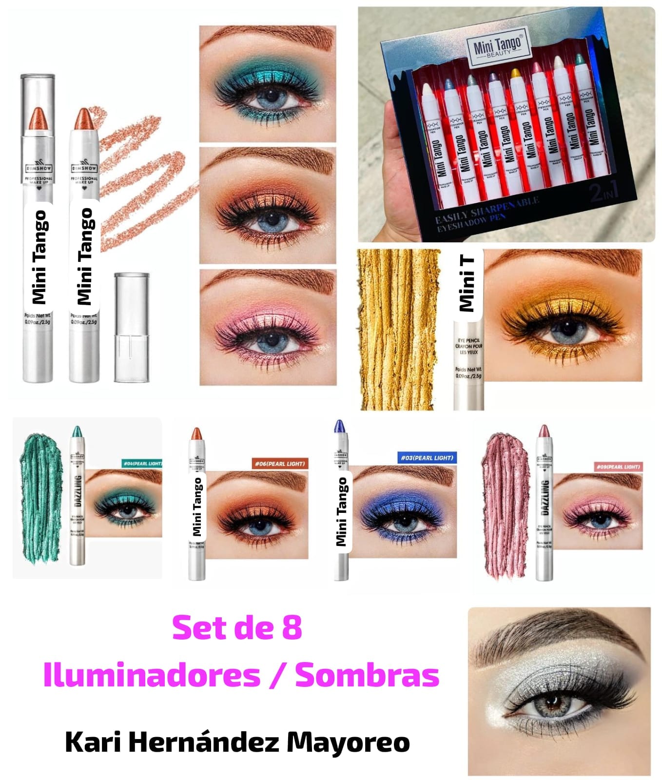 SET DE 8 ILUMINADORES / SOMBRAS
