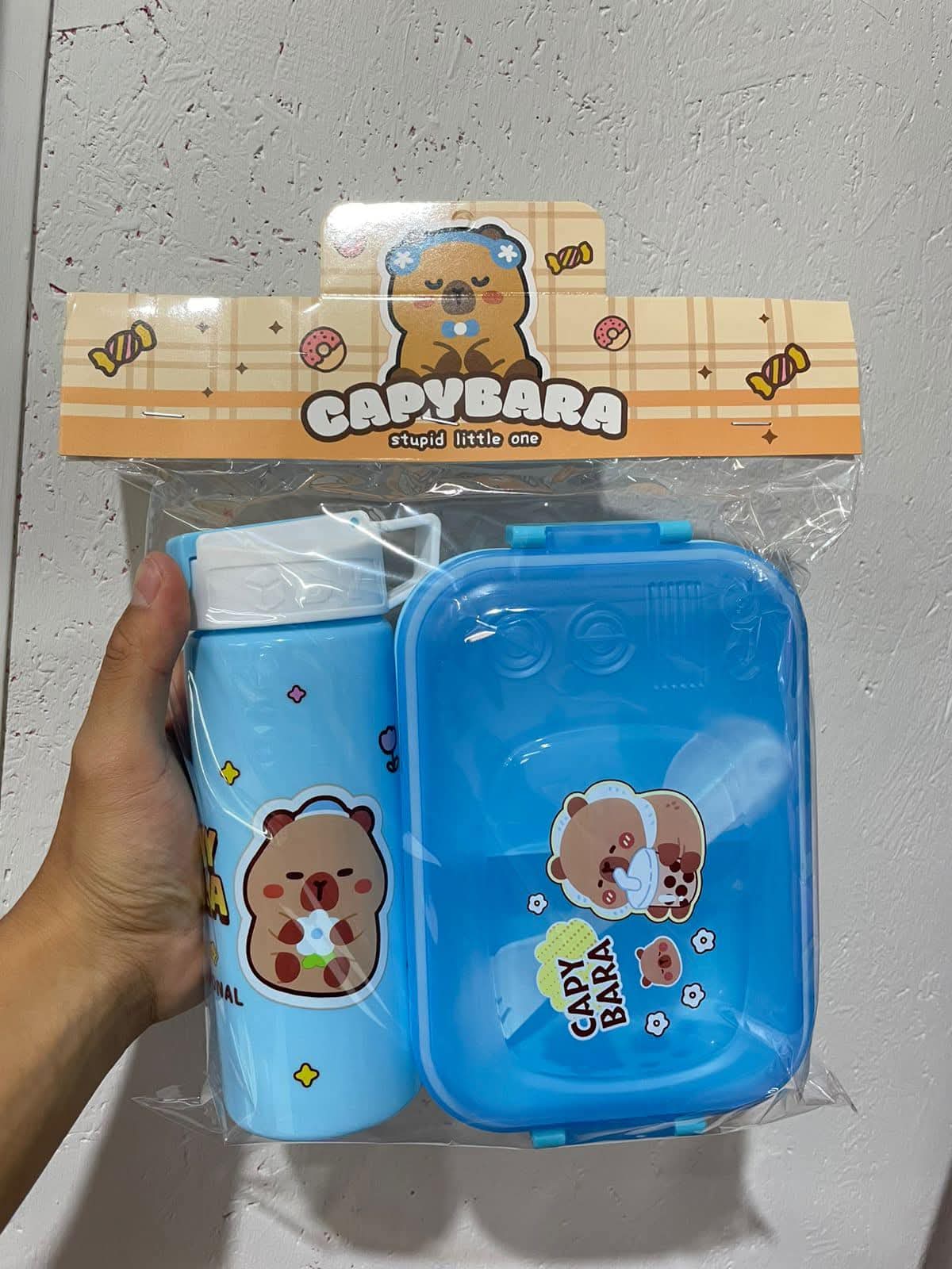 SET LONCHERA CON VASO CAPIBARA RECTANGULAR NIÑO