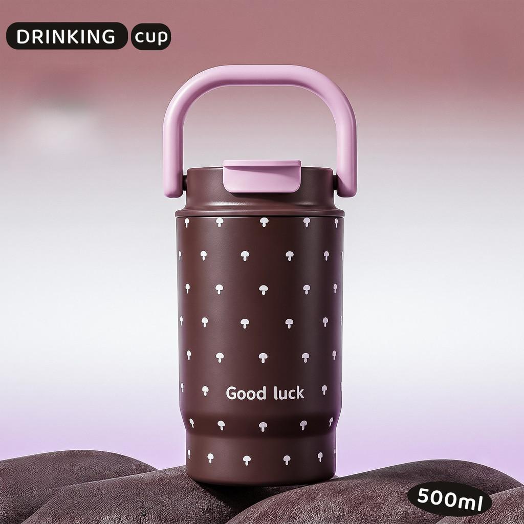 TERMO CON AGARRADERA 500ML (4079) CAFE