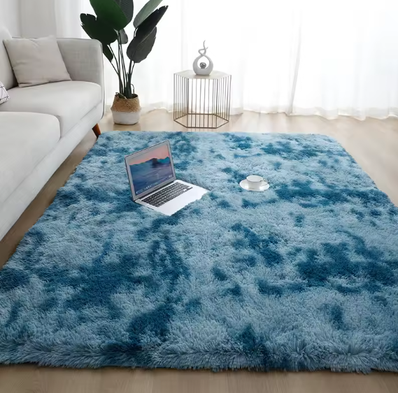 ALFOMBRA PELO ALTO 150X200CM AZUL/CELESTE