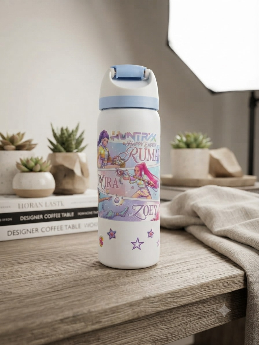 TERMO OWALA 32 OZ (950ML) GUERRERAS KPOP CELESTE/BLANCO