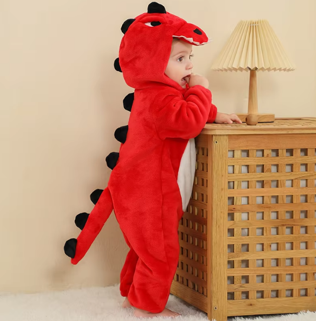 MAMELUCO BEBE DRAGON ROJO
