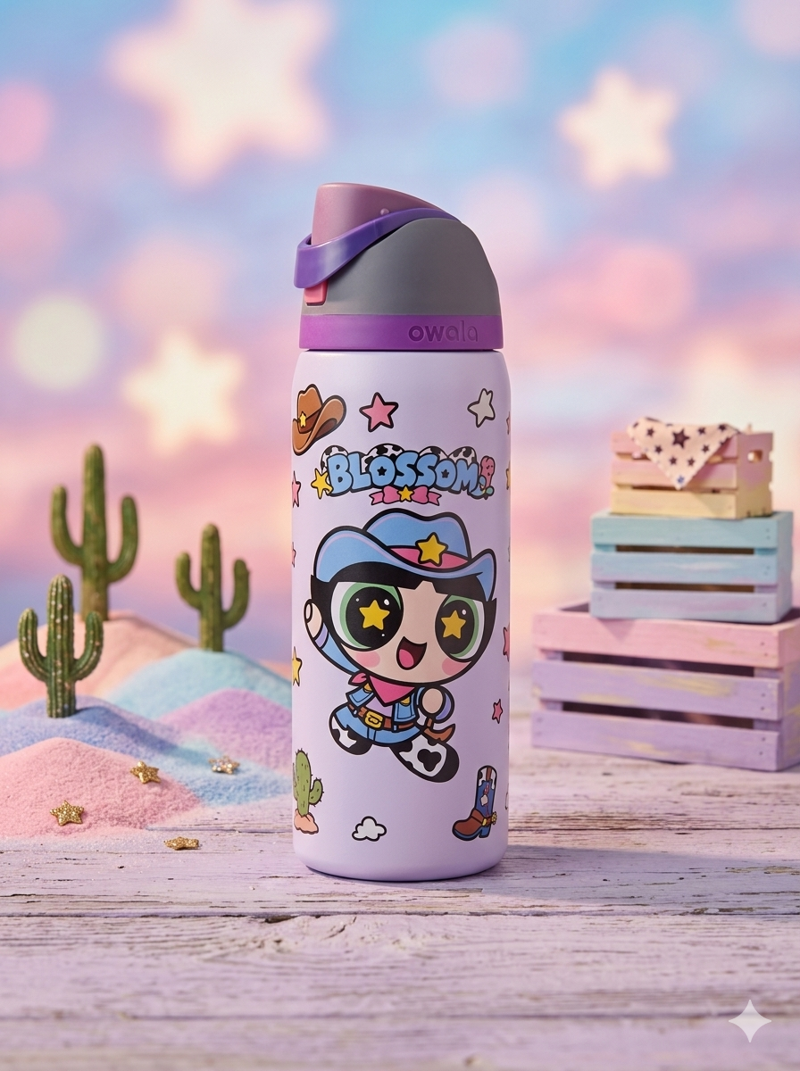 TERMO OWALA PERSONAJES 32OZ CHICA SUPERPODEROSA