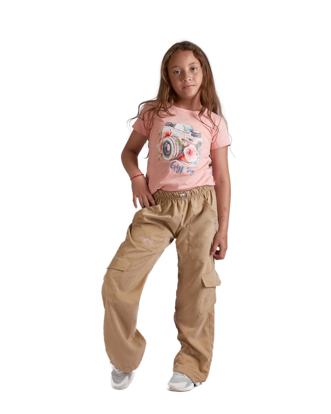 PANTALON TIPO CARGO NIÑA CAFE S/M