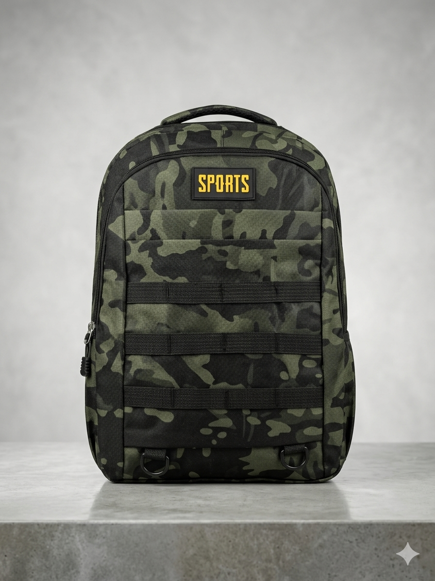 MOCHILA TIPO MILITAR VERDE OSCURO/NEGRO