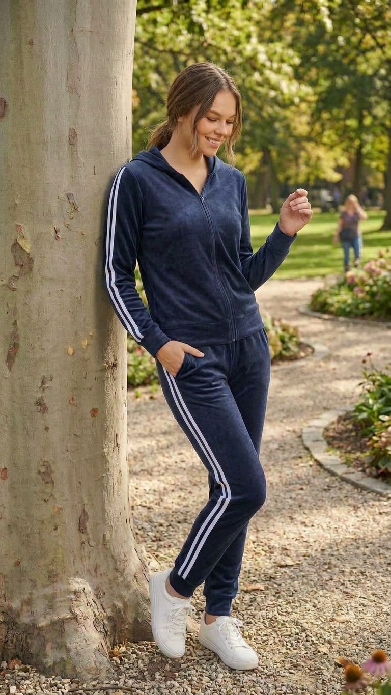CONJUNTO PANTS Y CHAMARRA AZUL M