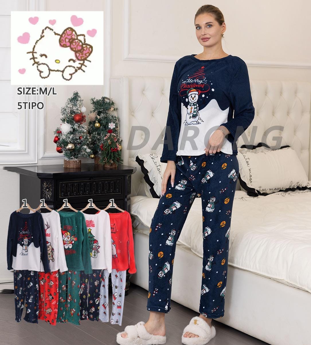 PIJAMA NAVIDEÑA UNISEX POLAR UNITALLA