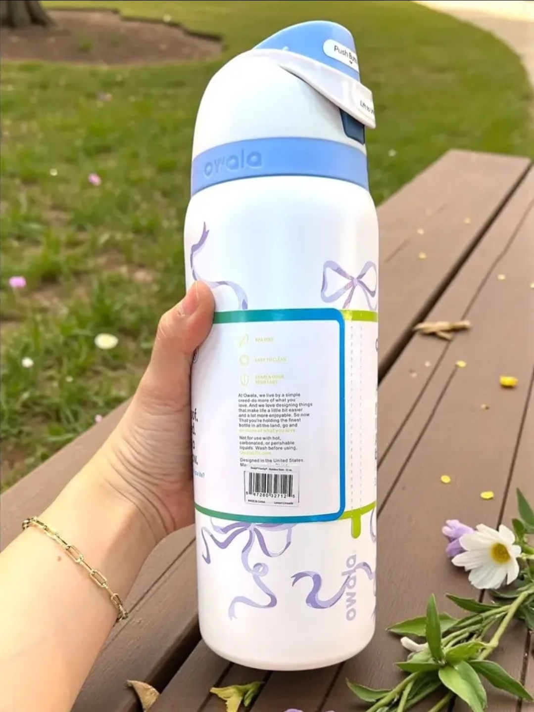 TERMO OWALA 32 oz MOÑOS CELESTE