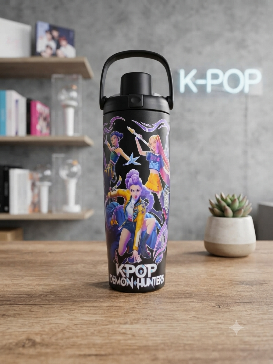 TERMO OWALA 32 OZ (1000ML) GUERRERAS KPOP NEGRO
