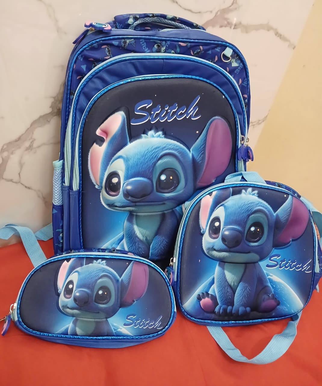 COMBO MOCHILA CON LUZ STITCH #919
