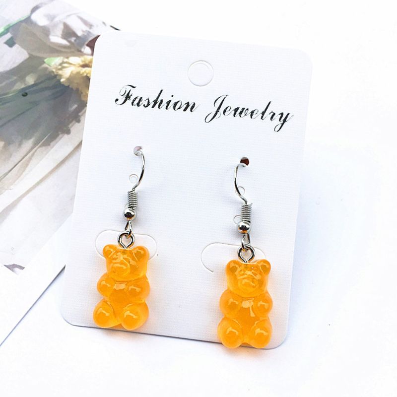 ARETES DE GOMITA OSITO ANARANJADO