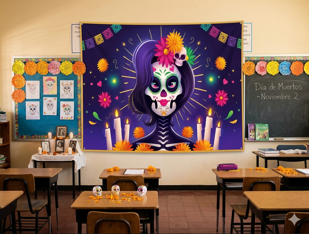 TELON HALLOWEEN/DIA DE MUERTOS 200X180CM MOD.7