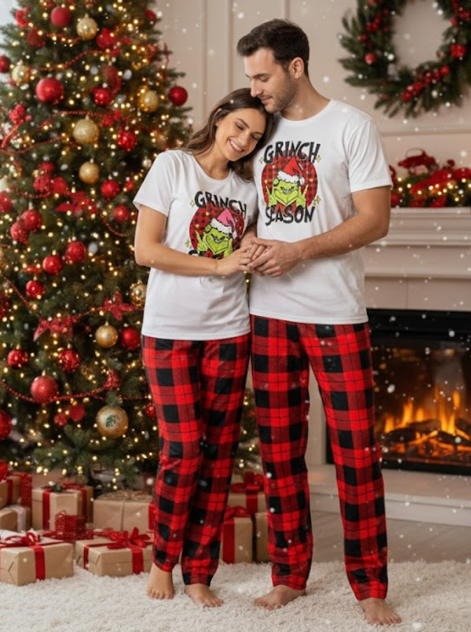 CONJUNTO PIJAMA CUADROS UNITALLA
