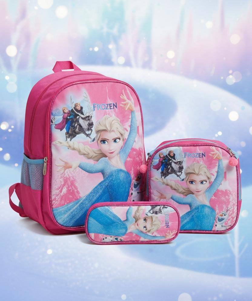 COMBO MOCHILA ESTAMPADO CON LUZ PERSONAJES FROZEN #2413