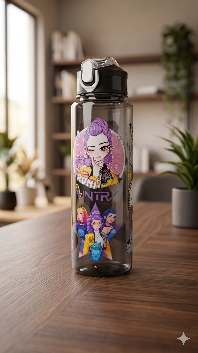 BOTELLA GUERRERAS KPOP NEGRO