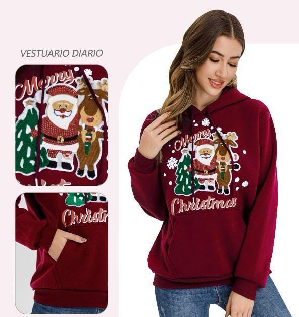 SUDADERA UNISEX NAVIDEÑO UNITALLA HDI88