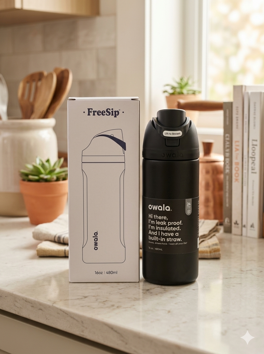 OWALA KIDS FREE SIP 16OZ NEGRO