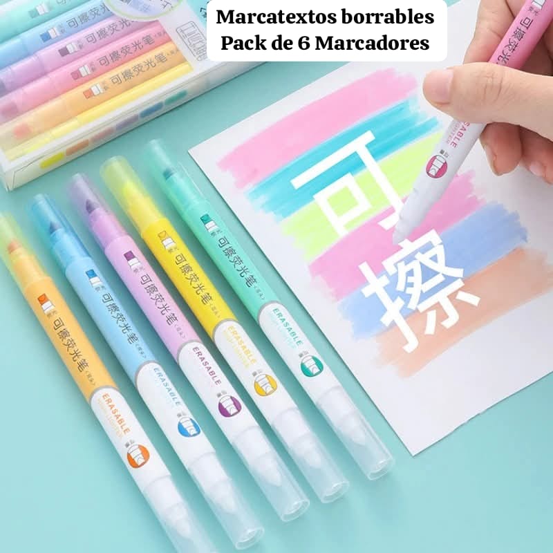 CAJITA CON 6 MARCATEXTOS BORRABLES