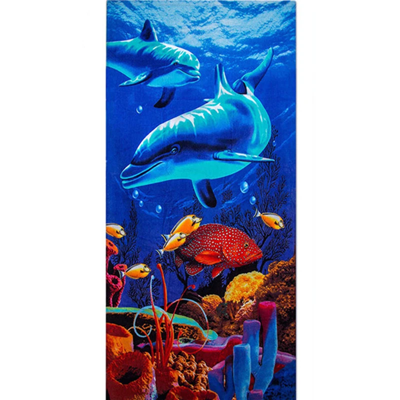 TOALLA DISEÑO VERANO DELFINES