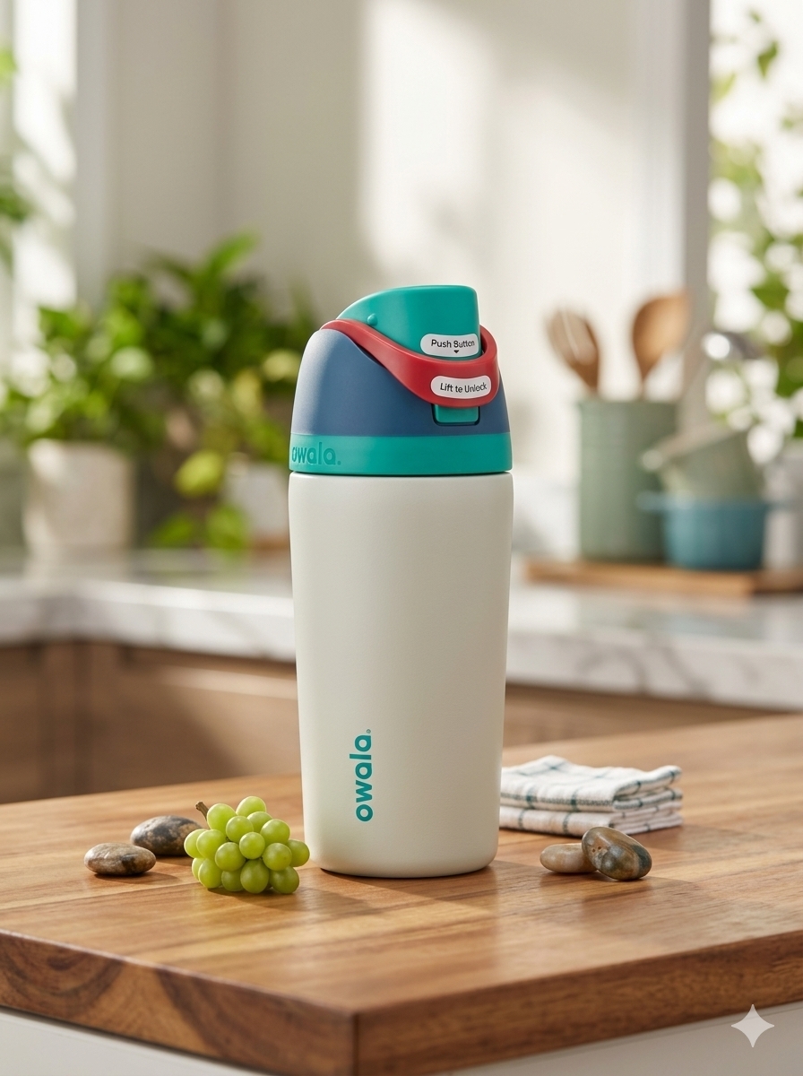 TERMO OWALA KIDS 12OZ BLANCO/MENTA