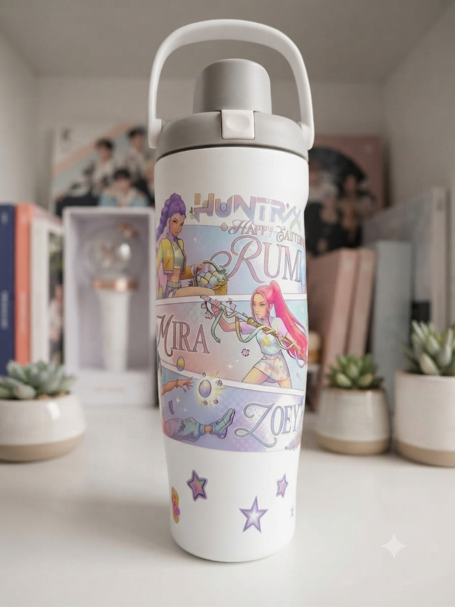 TERMO OWALA 32 OZ (1000ML) GUERRERAS KPOP BLANCO