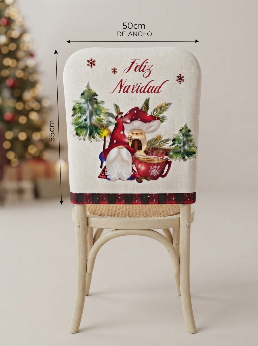 FUNDA RESPALDO DE SILLA NAVIDEÑO