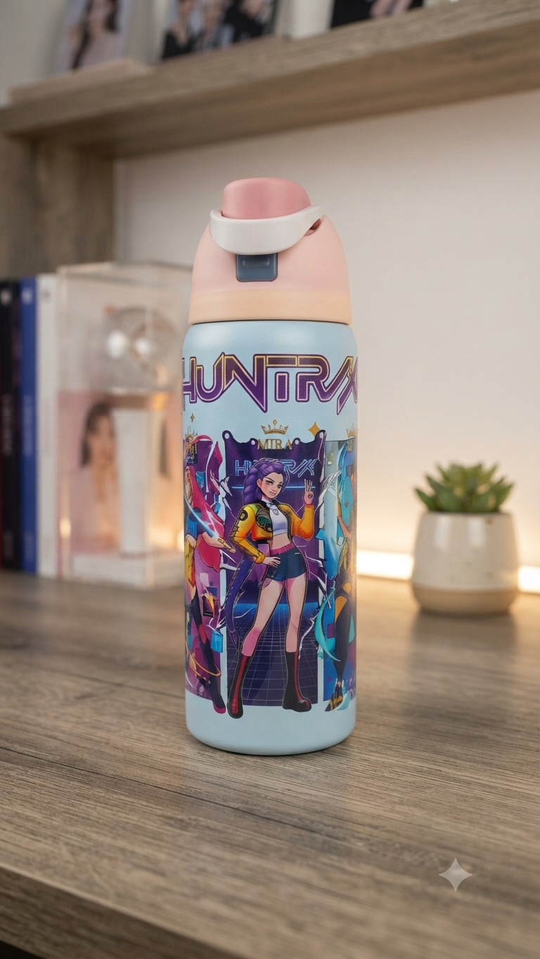 TERMO OWALA 32 OZ (950ML) GUERRERAS KPOP CELESTE/ROSA