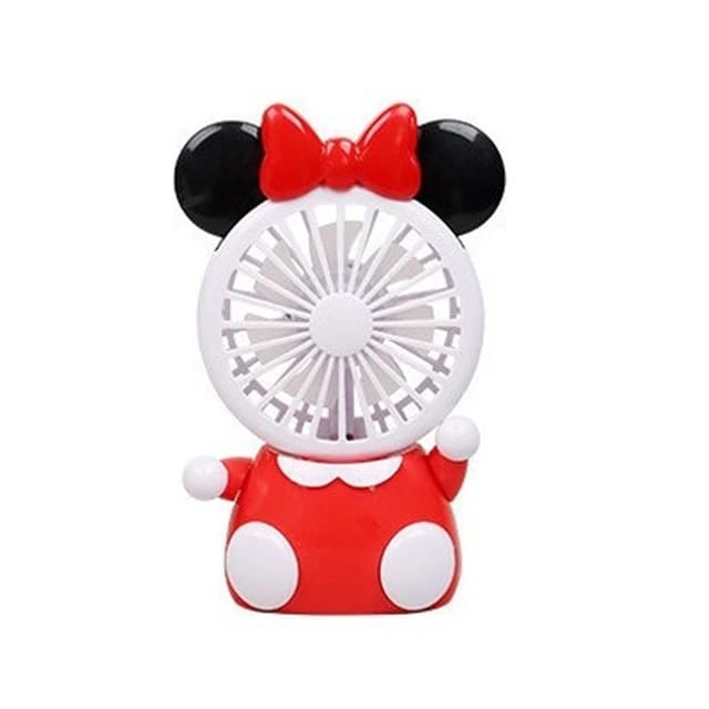 MINI ABANICO MINNIE LED ROJO/BLANCO