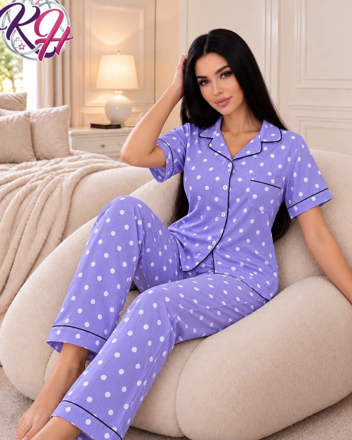 CONJUNTO PIJAMA LUNARES LILA L
