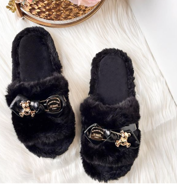 PANTUFLA MOÑITO Y OSO NEGRO 40-41