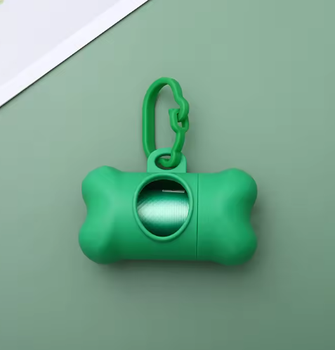 BOLSAS CON ESTUCHE PARA MASCOTAS VERDE