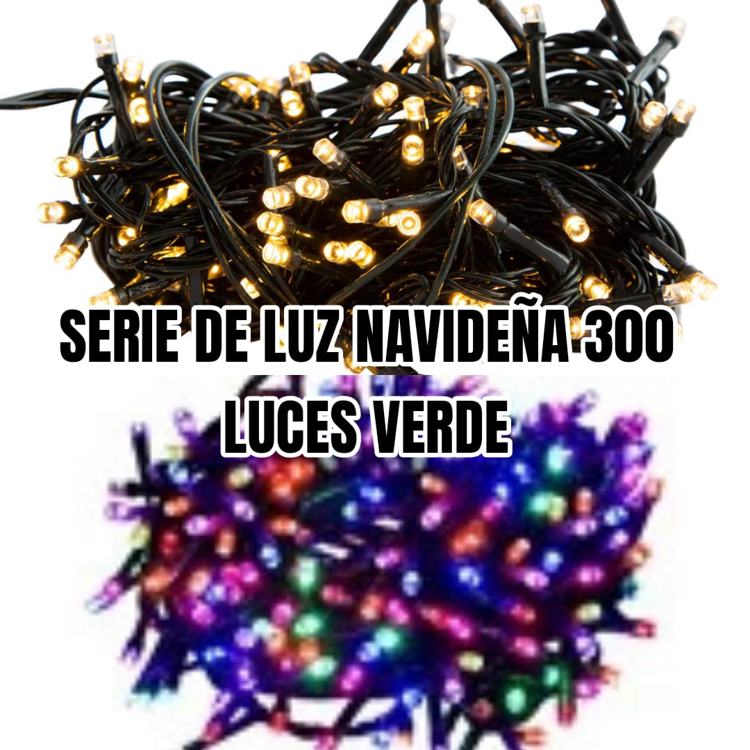 SERIE DE LUZ NAVIDEÑA 300 LUCES EXT. VERDE