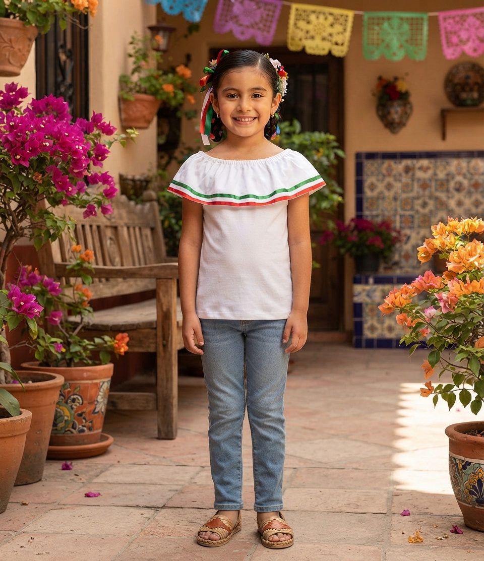BLUSA MEXICANA NIÑA BLANCO CH