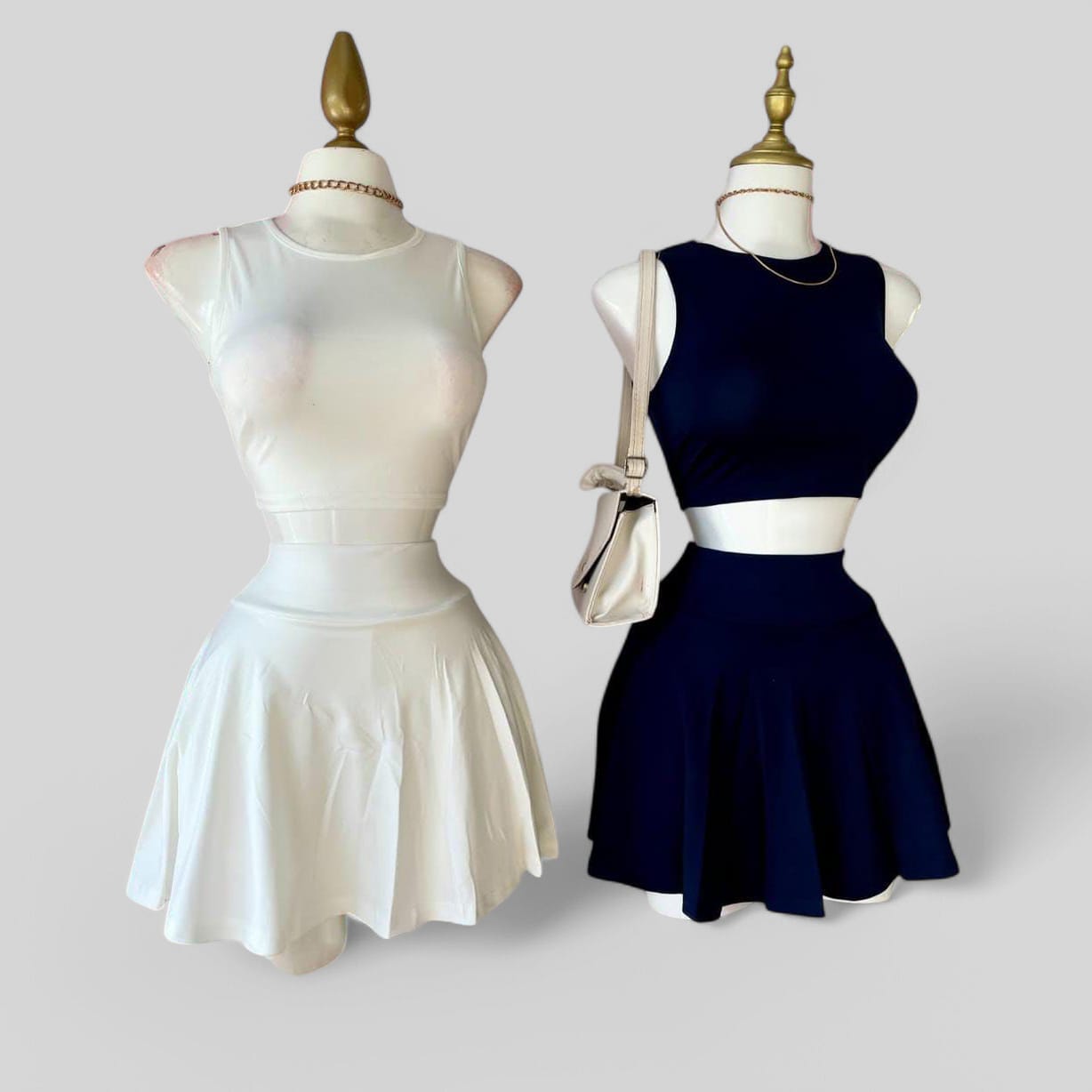 CONJUNTO FALDA DOBLE VISTA BLANCO