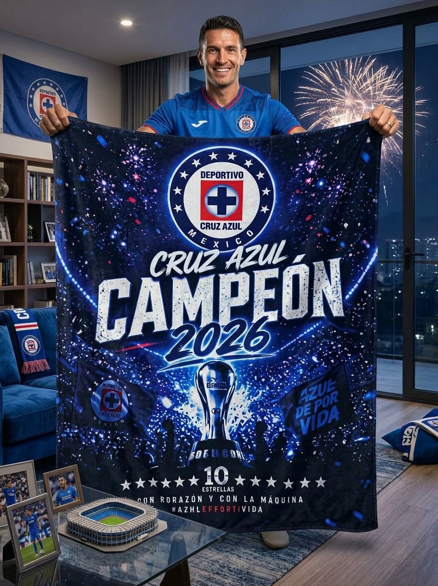 FRAZADA EQUIPOS CRUZ AZUL