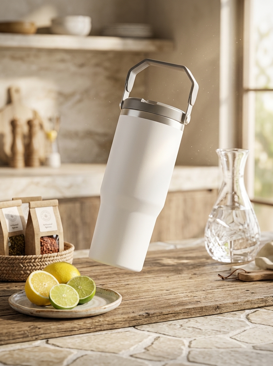 TERMO CON AGARRADERA 30 OZ (3871) BLANCO