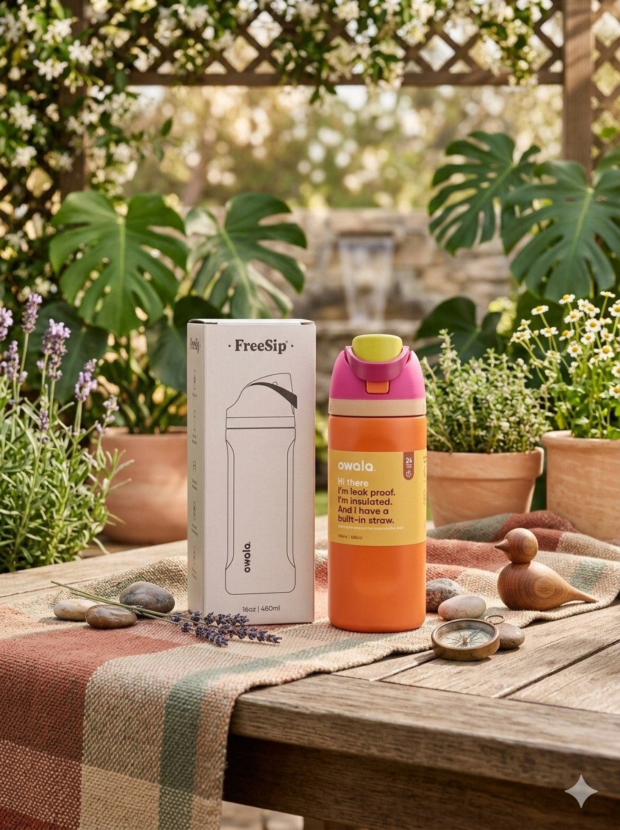 OWALA KIDS FREE SIP 16OZ NARANJA/ROSA